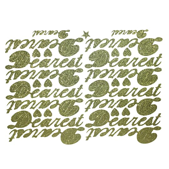 JAM Paper Dearest Gold Standard Script Stickers